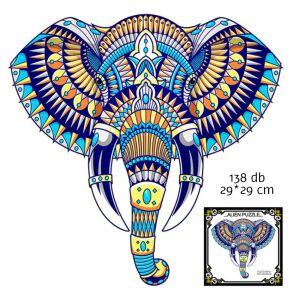 Fából készült puzzle, 3D, 138db 29 x 29 cm felnőtteknek és gyerekeknek, Elefánt minta 134150116 - Puzzle & Kirakó