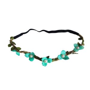 Virágos hajdísz - Türkizkék apróvirágos gumis hajpánt 134150355 - Fejpánt, fejkendő