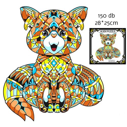 Fából készült Róka puzzle, 3D, 150 db 28x25 cm felnőtteknek és gyerekeknek 134150546