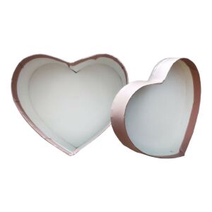 Szív alakú ajándékdoboz, ékszertartó doboz 11 x 5,5 cm - Rosegold