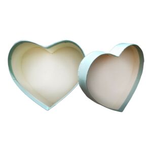 Szív alakú ajándékdoboz, ékszertartó doboz 11 x 5,5 cm - Halvány Menta zöld