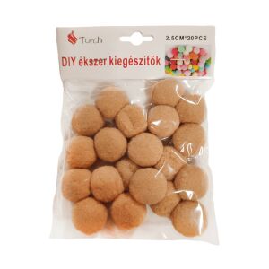 Pom-Pom Világosbarna 2,5 cm-es 20 db/csomag