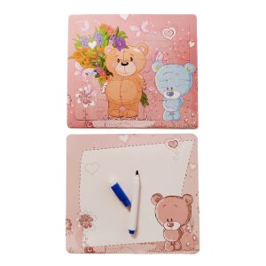 3 az 1-ben puzzle és kifestő letörölhető rajzlappal macis 134151957 - Puzzle & Kirakó