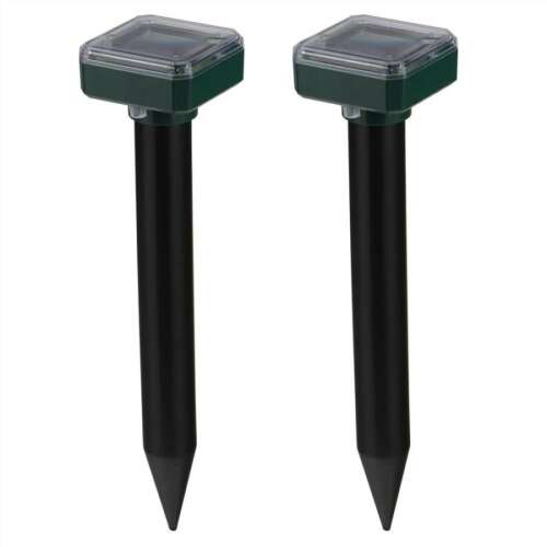 Solar powered mole and pest repellent, 2 pack, black, HI-Solar