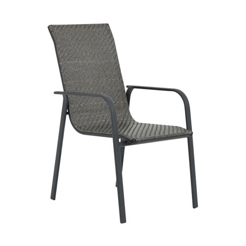 Patio Columbus Szürke Technorattan Kerti Szék ferde nézet