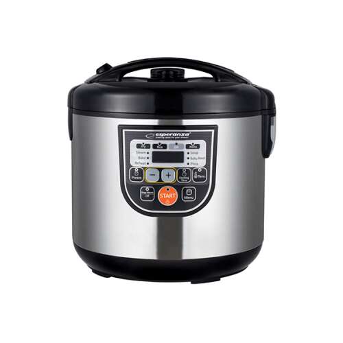 Esperanza Multicooker Многофункционална електрическа готварска печка Cooking Mate, 860W, черно-сребриста