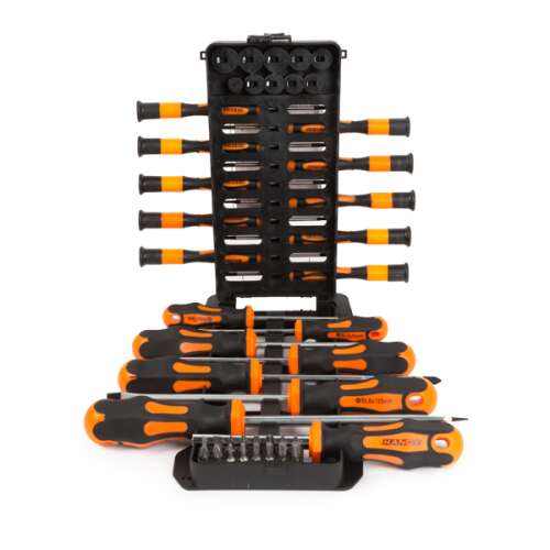 Handy 45-piece screwdriver set with carrying case, various sizes and types