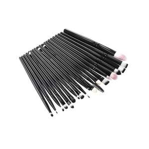 Zestaw 20 profesjonalnych pędzli do makijażu, czarne uchwyty, syntetyczne włosie - Uroda i zdrowie
