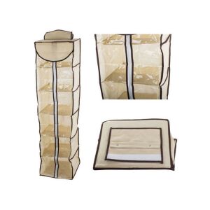 Függő Ruhatároló Szervező - 6 Polcos, Cipzáras, 30x30x120cm 134216281 - Gardrób rendszerező