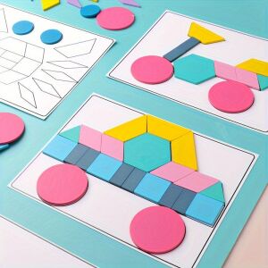 Tangram Fa Építőkocka Készlet - 180 db-os, Kreatív Puzzle 134218372 - Puzzle