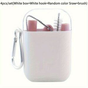 Szilikon Szívószál Készlet Tokkal - 4 db, Újrahasználható, Környezetbarát 134219806 - Szívószál