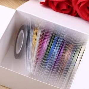 Körömdíszítő Csíkok - 10 Tekercs Vegyes Színben, Öntapadós 134220171 - Körömmatrica