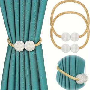 Mágneses Függönyrögzítő - Elegáns Gyöngy Díszítés, 2 darab 134220392 - Függönyelkötő