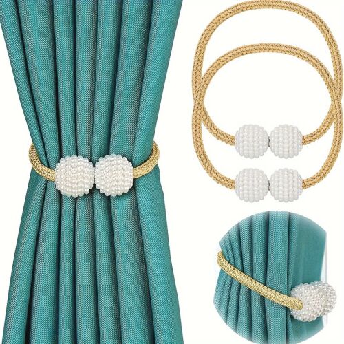 Mágneses Függönyrögzítő - Elegáns Gyöngy Díszítés, 2 darab 134220392