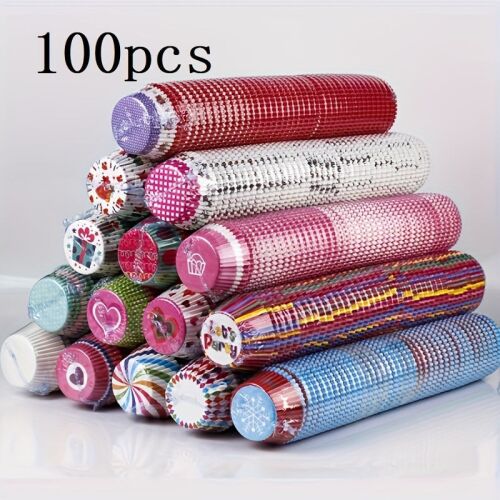 100 db-os Vegyes Mintás Cupcake Papír - Olajálló Sütőforma 134223446