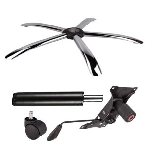 Zestaw metalowych płyt balansowych 22 cm x 15 cm, podstawa 60 cm, wałek uniwersalny Ø11 i cylinder tłokowy, gazowy, do krzeseł biurowych, czarny, 35 cm 136131520 - Akcesoria do krzeseł biurowych