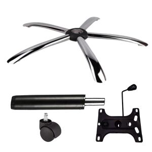 Zestaw metalowych płyt balansowych 26 x 15 cm, podstawa 60 cm, wałek uniwersalny Ø11 i cylinder tłokowy, gazowy, do krzeseł biurowych, czarny, 35 cm 135876656 - Akcesoria do krzeseł biurowych