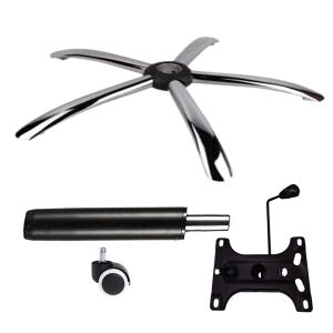 Zestaw metalowych płyt balansowych 26 x 15 cm, podstawa 60 cm, uniwersalna rolka gumowa i cylinder tłokowy, gazowy, do krzeseł biurowych, czarny, 35 cm 135876033 - Akcesoria do krzeseł biurowych