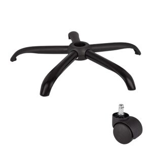 Set aus Fußkreuz für Kunststoff-Chefsessel, 64 cm und Universalrolle Ø11 mm, PVC 135876497 - Rollen für Bürostühle