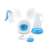 Esperanza Gemelos 2 in 1 electric and manual breast pump, blue and transparent