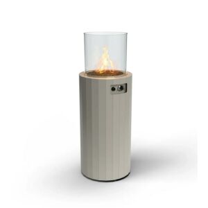 Gaskamin BINO GRI von Planika, für den Außenbereich, Dekorative Glassteine, Gehärtetes Glas, Installationsanleitung und Benutzerhandbuch, Grau, 8 kW, 55 Brennstunden, Maße: 37 x 37 x 102 cm 134188842