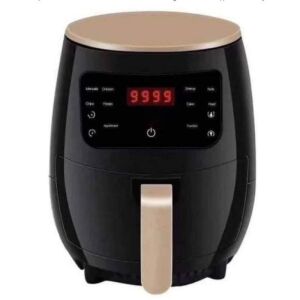 SIKS fekete digitális forrólevegős sütő, elölnézet - SIKS