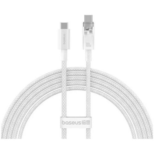 Kabel Baseus Explorer Series, USB-C do USB-C, 100 W, 1 m, biały