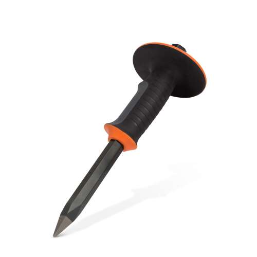 Handyman Bull Point Chisel, 300mm, black and orange, angled view