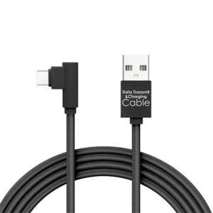 Kábel Delight 2m USB-C Gamer, čierny, uhol 90 stupňov - USB káble