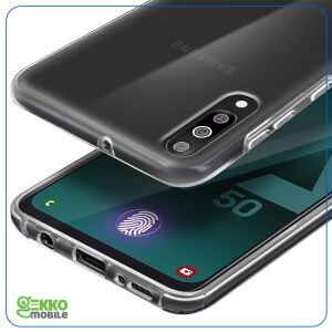 Teljes testes tok Samsung Galaxy A50s készülékhez, szilikon előlap és kemény műanyag hátsó védelem, Full Body, Hard Shell 360°, Átlátszó