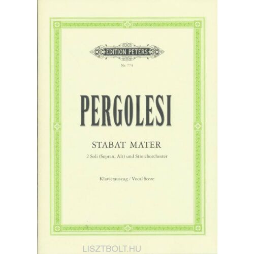 PERGOLESI: STABAT MATER Énekkari kotta - Edition Peters - DVD film