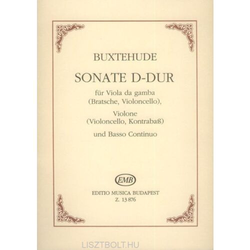 BUXTEHUDE Szonáta Viola da Gamba kotta - Művészeti könyv
