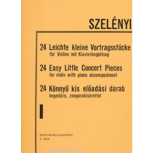 Szelényi István: 24 könnyű kis előadási darab hegedűre zongorakísérettel 1.