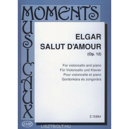 Elgar Salut D'Amour cselló és zongora kottája - DVD film