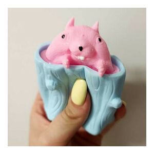 Stresszoldó Mókus, kék fatörzs rózsaszín mókus 134371532 - Stresszlabda