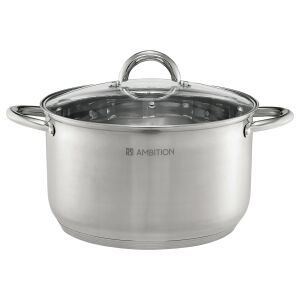 Ambition Solar 8.5L rozsdamentes acél fazék üveg fedővel - Fazék