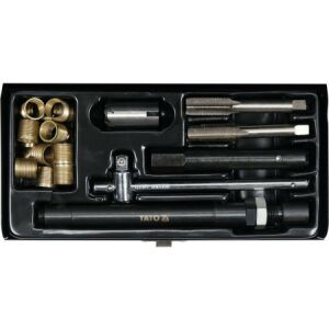 YATO Gyujtógyertya menetjavító és tisztító készlet 25 részes M14 3/8" HSS 147093627 - Menetjavító