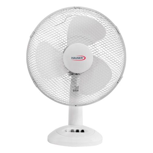 Hauser 30cm Tischventilator - Weißer oszillierender Tischventilator