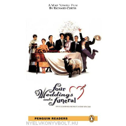 Four Weddings and a Funeral Penguin Readers könyvborító. Mike Newell filmje, Richard Curtis írta. - Nyelvkönyv és szótár