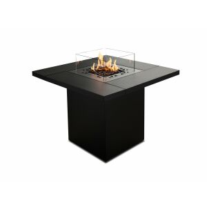 Gas-Gartenkamin Planika, Square Table, 10 kW, Schwarz, 90x90x80 cm, quadratischer Tisch, mit Abdeckung, mit Dekosteinen, mit hitzebeständigem Glas, 4 Meter Gummi-Gasanschluss, Druckregler (37 mbar), verstellbare Füße, Batterien inklusive 134447906