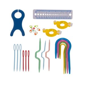 Maaleo Häkelset Zubehör: Maschenmarkierer, Wollnadeln, Pomponmacher, Messlineal - Stricknadeln