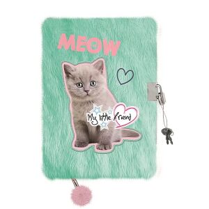 My Little Friend cicás plüss napló lakattal A5 - Fluffy Kitty 134498244 - St. Majewski