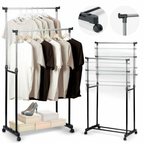 Massido Ruhaállvány - Fekete, Ezüst