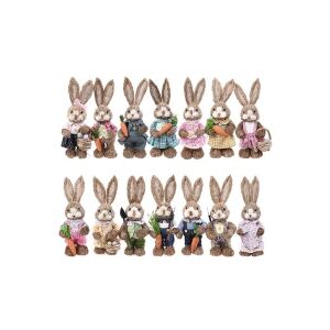 Decor de paste din paie, iepure in pantaloni cu lopata in mana, 35cm 136098316 - Decorațiuni de Paște