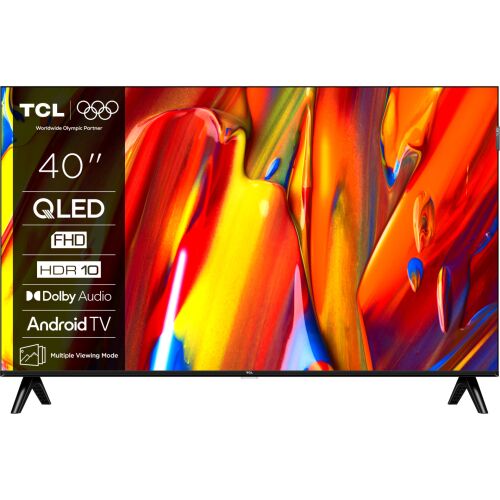 Telewizor TCL 40V5C QLED Smart TV, 100 cm, Full HD, Android TV, dźwięk Dolby, czarny, klasa F