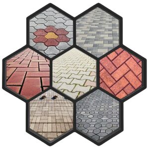 NEXTLY beton burkolóforma, újrafelhasználható forma a kert/kövezet/járda betonozásához, tartós műanyag, 29x28x4.3cm, 21-9 fekete színben. 135739998 - Térkő sablon