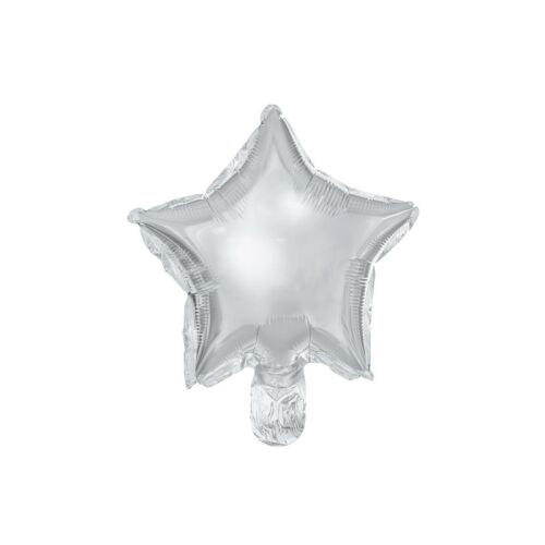 Fényes ezüst csillag fólia lufi - PartyDeco