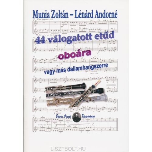 Munia 44 Válogatott Etűd oboára kottáskönyv - Művészeti könyv