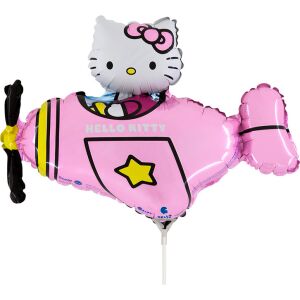 Hello Kitty Airplane Pink mini fólia lufi 35 cm (WP)