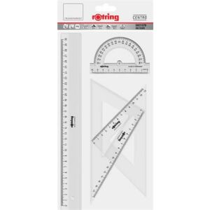 Vonalzó készlet, műanyag, ROTRING, víztiszta 134553016 - ROtring